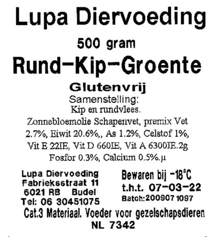 Lupa Kip/Rund met groente Compleet